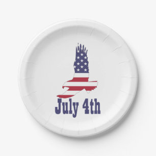 Assiettes En Carton Eagle, USA Drapeau, 4 juillet Plaques papier