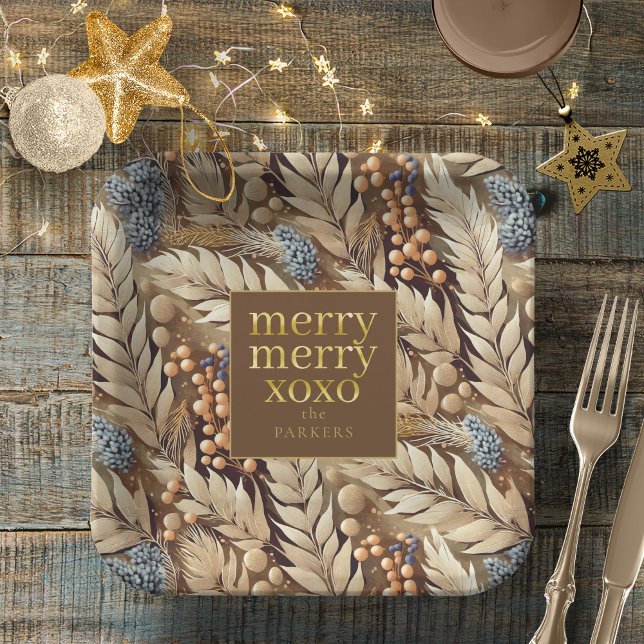 Assiettes En Carton Earth Tones Christmas Joyeux Motif#21 ID1009 (Créateur téléchargé)