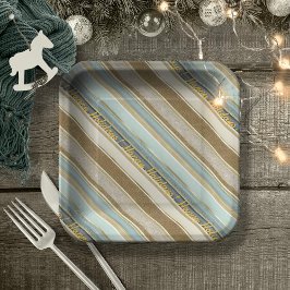 Assiettes En Carton Earth Tones Gold Christmas Motif#28 ID1009