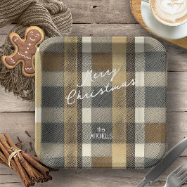 Assiettes En Carton Earth Tones Gold Christmas Motif#7 ID1009