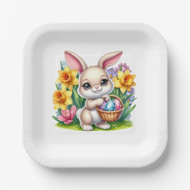 Assiettes En Carton Easter Bunny  (Recto)
