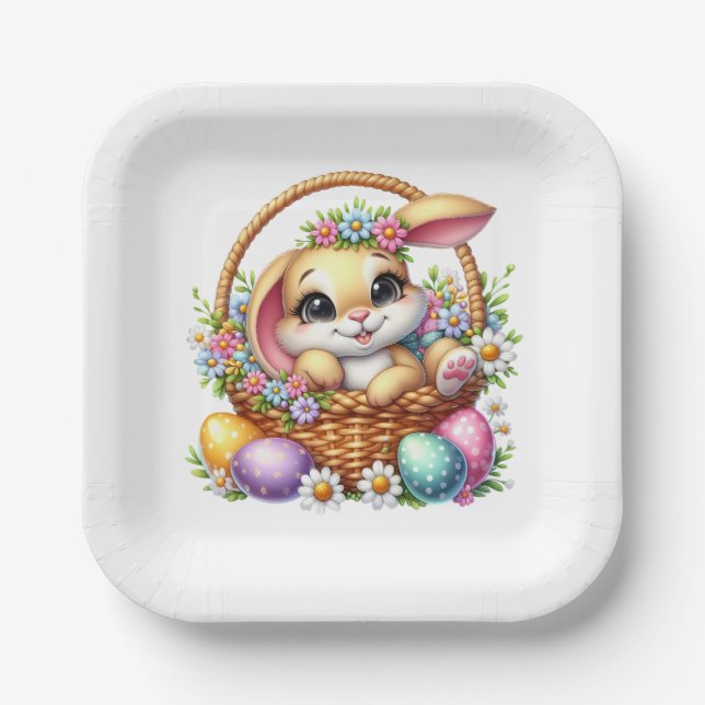 Assiettes En Carton Easter Bunny  (Recto)