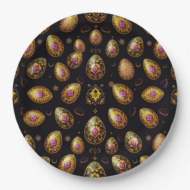 Assiettes En Carton EASTER EGGS 3D ~ Decorated~  (Devant)