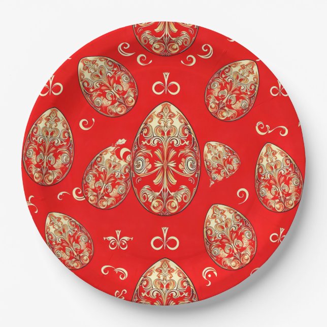 Assiettes En Carton EASTER EGGS 3D ~ Decorated~  (Devant)