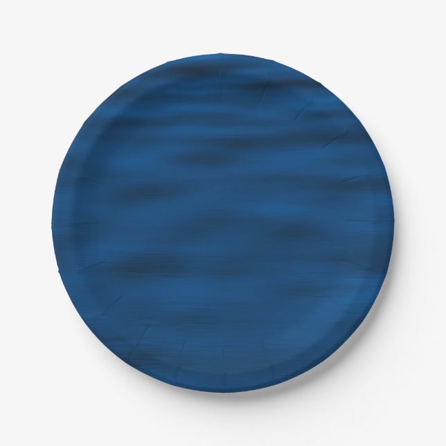 Assiettes En Carton Eau Bleue Foncé Ondes (Devant)