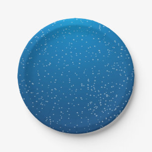Assiettes En Carton Eau Bleue Profonde Et Petites Bulles