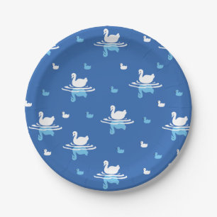 Assiettes En Carton Eaux sereines - Conception Motif de Swan Lake