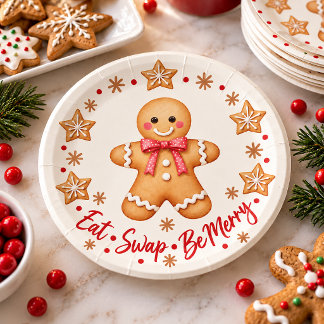 Assiettes En Carton Échange de biscuits au gingembre Mangez Échangez S