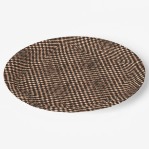 Assiettes En Carton Échecs brun et embrouillés les uns sur les autres