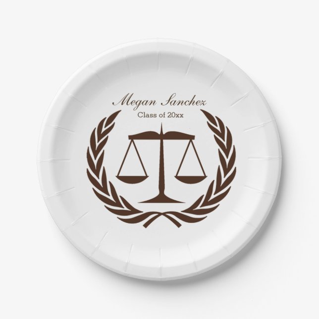 Assiettes En Carton Échelles classiques d'obtention du diplôme d'école (Devant)