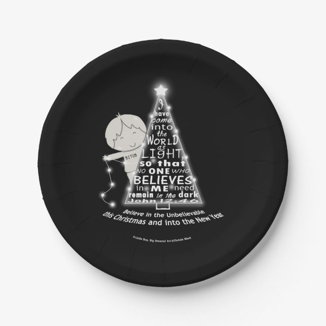 Assiettes En Carton Éclairage de l'arbre (Devant)