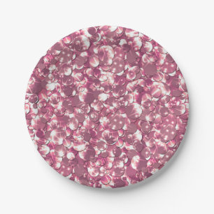 Assiettes En Carton Éclaircissement rose brillant parties scintillant 