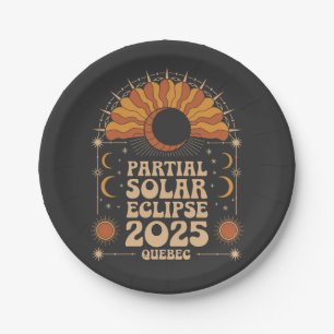 Assiettes En Carton Éclipse solaire partielle 2025 Québec Canada