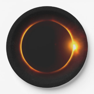 Assiettes En Carton Éclipse solaire Sun foncé et lune