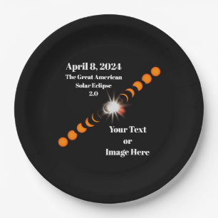 Assiettes En Carton Éclipse solaire totale 2024