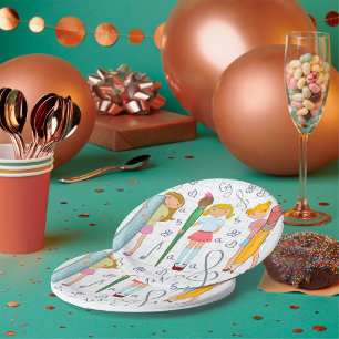 Assiettes En Carton Écolières avec papeterie scolaire surdimensionnée