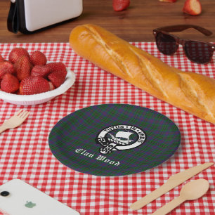 Assiettes En Carton Ecosse Clan Wood Crest & Tartan