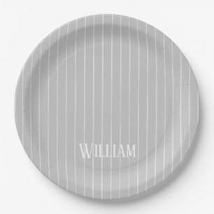 Assiettes En Carton Écrans gris clair personnalisés