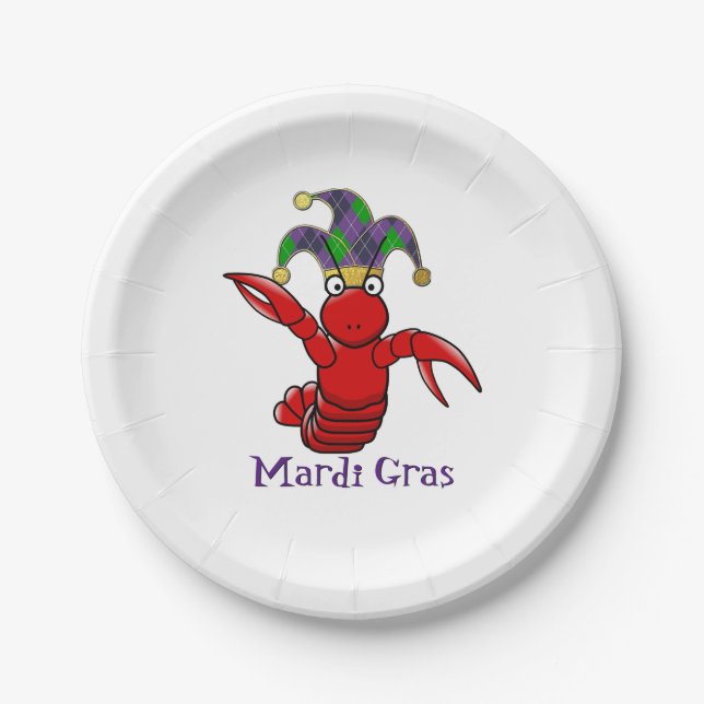 Assiettes En Carton Écrevisses de mardi gras (Devant)