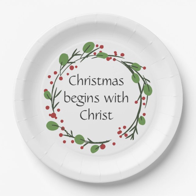 Assiettes En Carton Écriture chrétienne de Noël (Devant)
