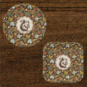 Assiettes En Carton Écureuil aux feuilles d'automne de William Morris