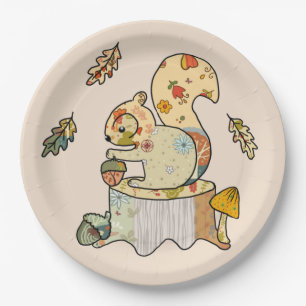 Assiettes En Carton Écureuil coloré