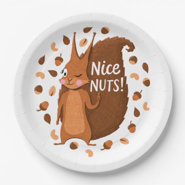 Assiettes En Carton Écureuil de noix croustillant 41 (Devant)