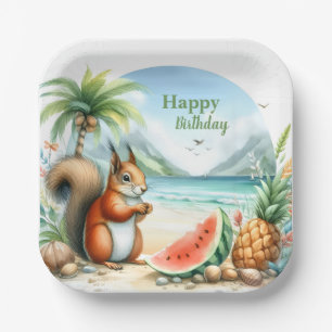 Assiettes En Carton Écureuil d'été