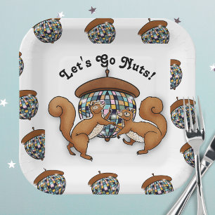 Assiettes En Carton Écureuils de la fête Allons nous noyer