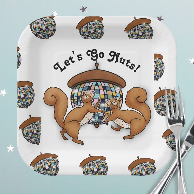 Assiettes En Carton Écureuils de la fête Allons nous noyer (Créateur téléchargé)