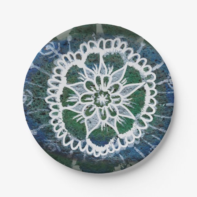 Assiettes En Carton Edelweiss Plaques personnalisées en papier bleu Ma (Devant)