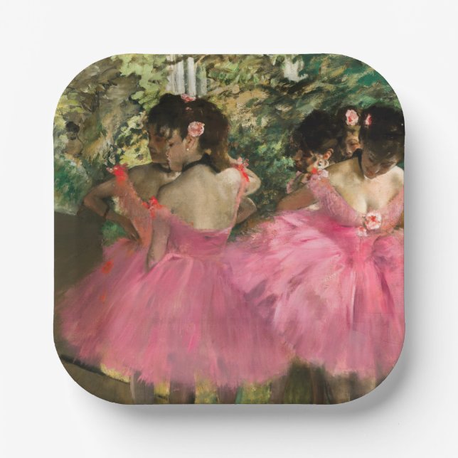 Assiettes En Carton Edgar Degas - Danseurs en rose (Recto)