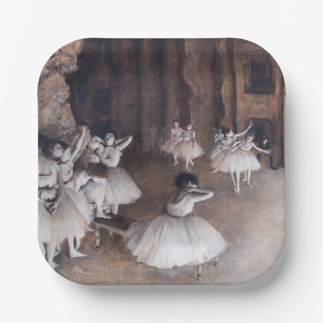 Assiettes En Carton Edgar Degas - Répétition de ballet sur scène (Recto)
