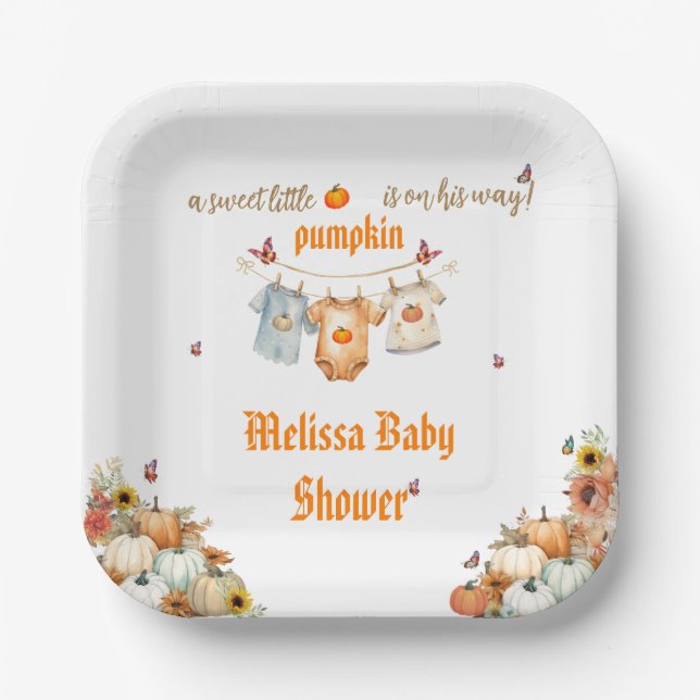 Assiettes En Carton Editable Printable Sweet Little Citrouille BabyDou (Recto)