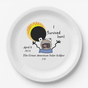 Assiettes En Carton Édition de survie de l'éclipse solaire 2024