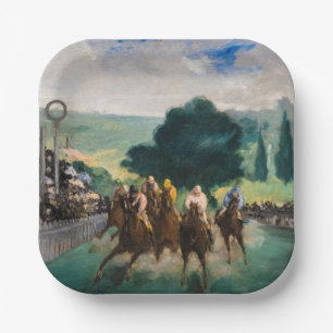 Assiettes En Carton Edouard Manet - Les courses à Longchamp