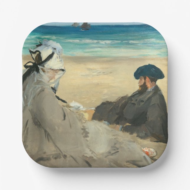 Assiettes En Carton Edouard Manet - Sur la plage (Recto)
