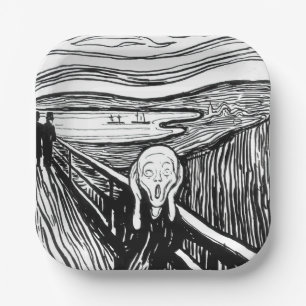Assiettes En Carton Edvard Munch - La lithographie de cri