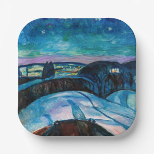 Assiettes En Carton Edvard Munch - Nuit étoilée 1922