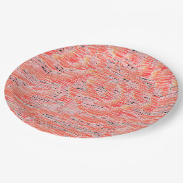 Assiettes En Carton Effet mosaïque saumon étroit et pêche