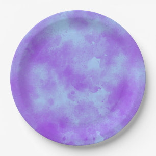 Assiettes En Carton Effet nuage tempête élégant bleu violet