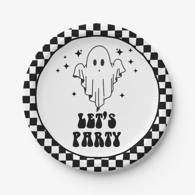 Assiettes En Carton Éffrayant Halloween Faisons la fête (Devant)