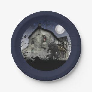 Assiettes En Carton Effrayant Halloween Werewolf