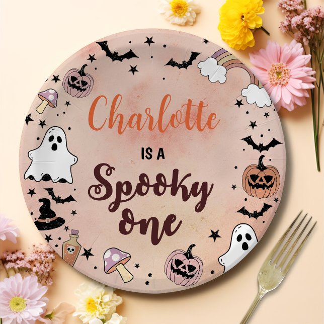 Assiettes En Carton Éffrayant Un Halloween 1er anniversaire (Créateur téléchargé)