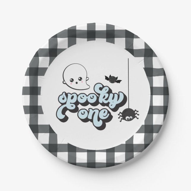 Assiettes En Carton Éffrayant Un Halloween 1er Anniversaire (Devant)