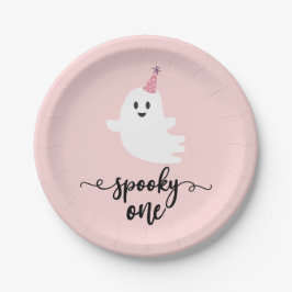 Assiettes En Carton Éffrayant Un Halloween mignon Fantôme 1er Annivers