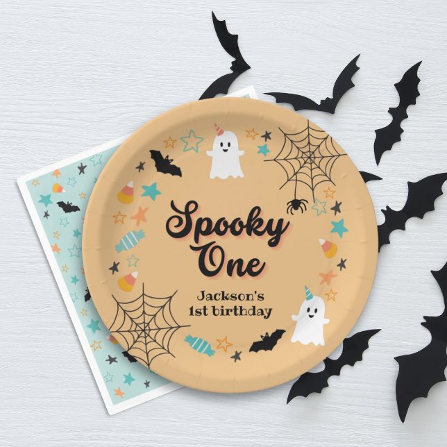 Assiettes En Carton Éffrayant Un Sexe Neutre Halloween fête d'annivers (Créateur téléchargé)