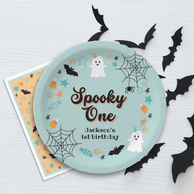 Assiettes En Carton Éffrayant Un Sexe Neutre Halloween fête d'annivers (Créateur téléchargé)