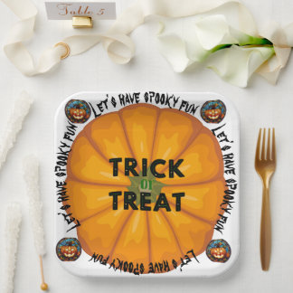 Assiettes En Carton Éffrayante araignée sorcière halloween thème Accen