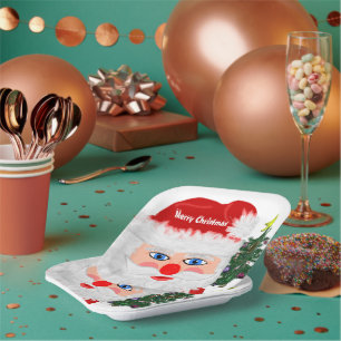 Assiettes En Carton Église de Santa Christmas